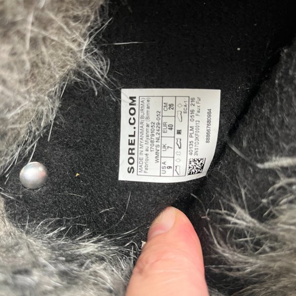 SOREL Joan Of Arctic Insulated Gray Faux Fur Snow Winter Boots Women’s Size US 8 - Picture 4 of 7